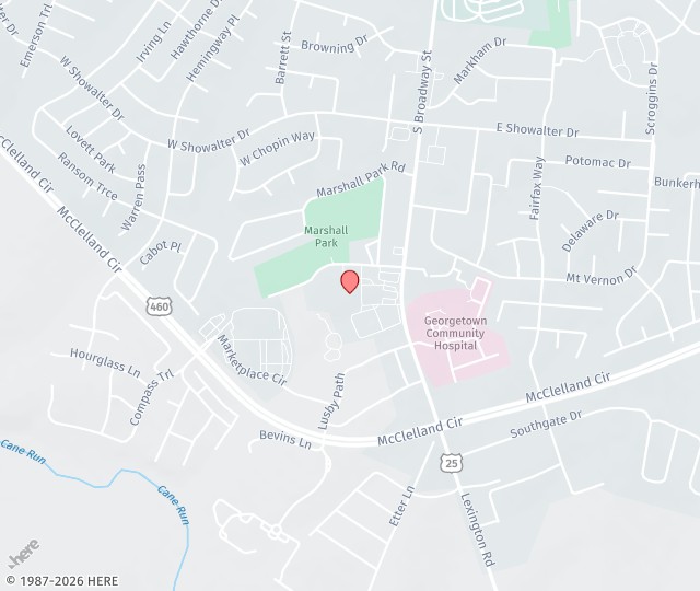 Location Map: 1135 Lexington Rd, Suite G Georgetown, Kentucky 40324